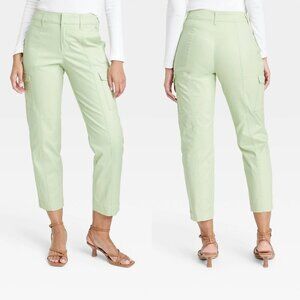 Size 8 - Womens Effortless Chino Cargo Pants - A New Day - Light Green